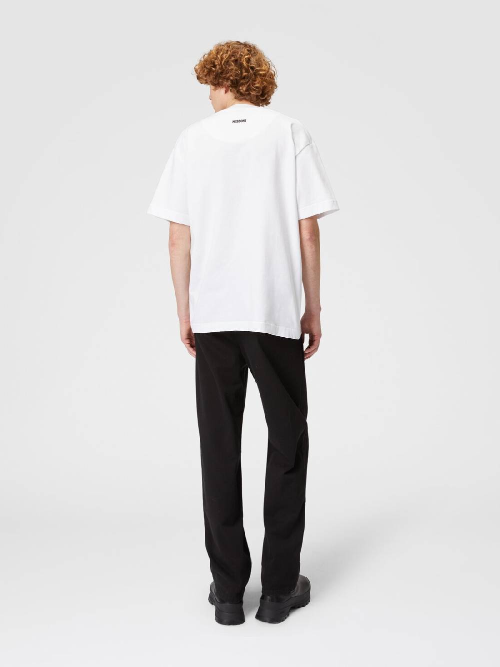 M Missoni T-shirt in jersey di cotone con ricamo zig zag Saldi
