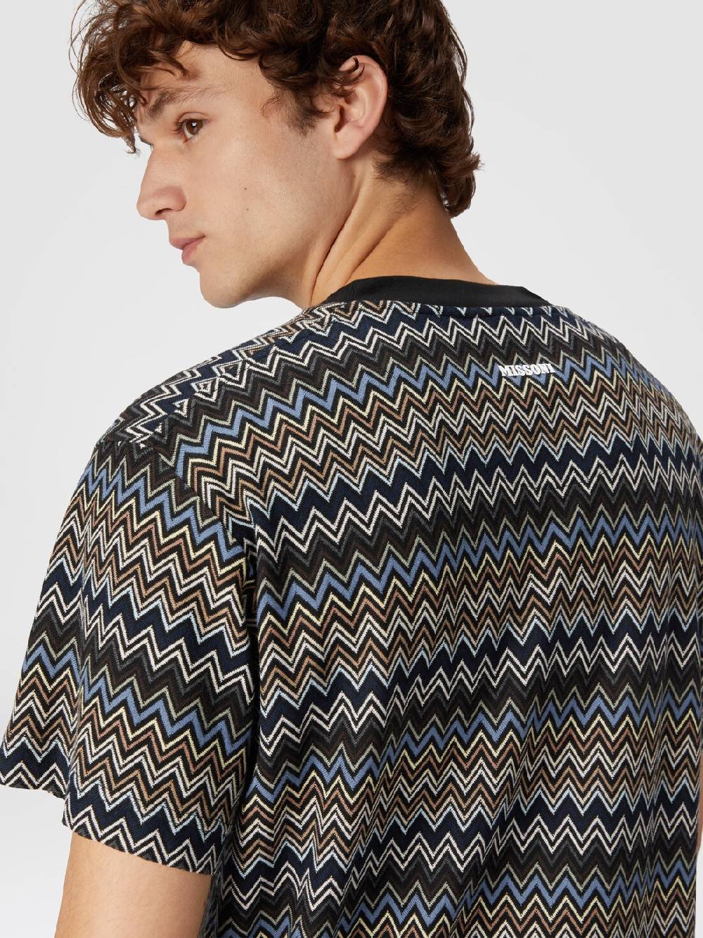 M Missoni T-shirt con motivo zig zag e logo posteriore Hotsell