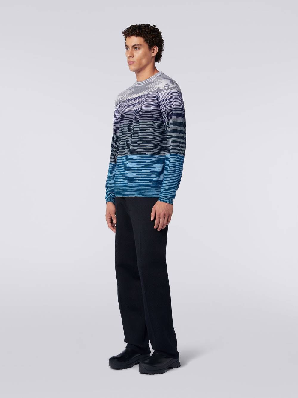 M Missoni Pullover girocollo in lana fiammata Vendita Economica