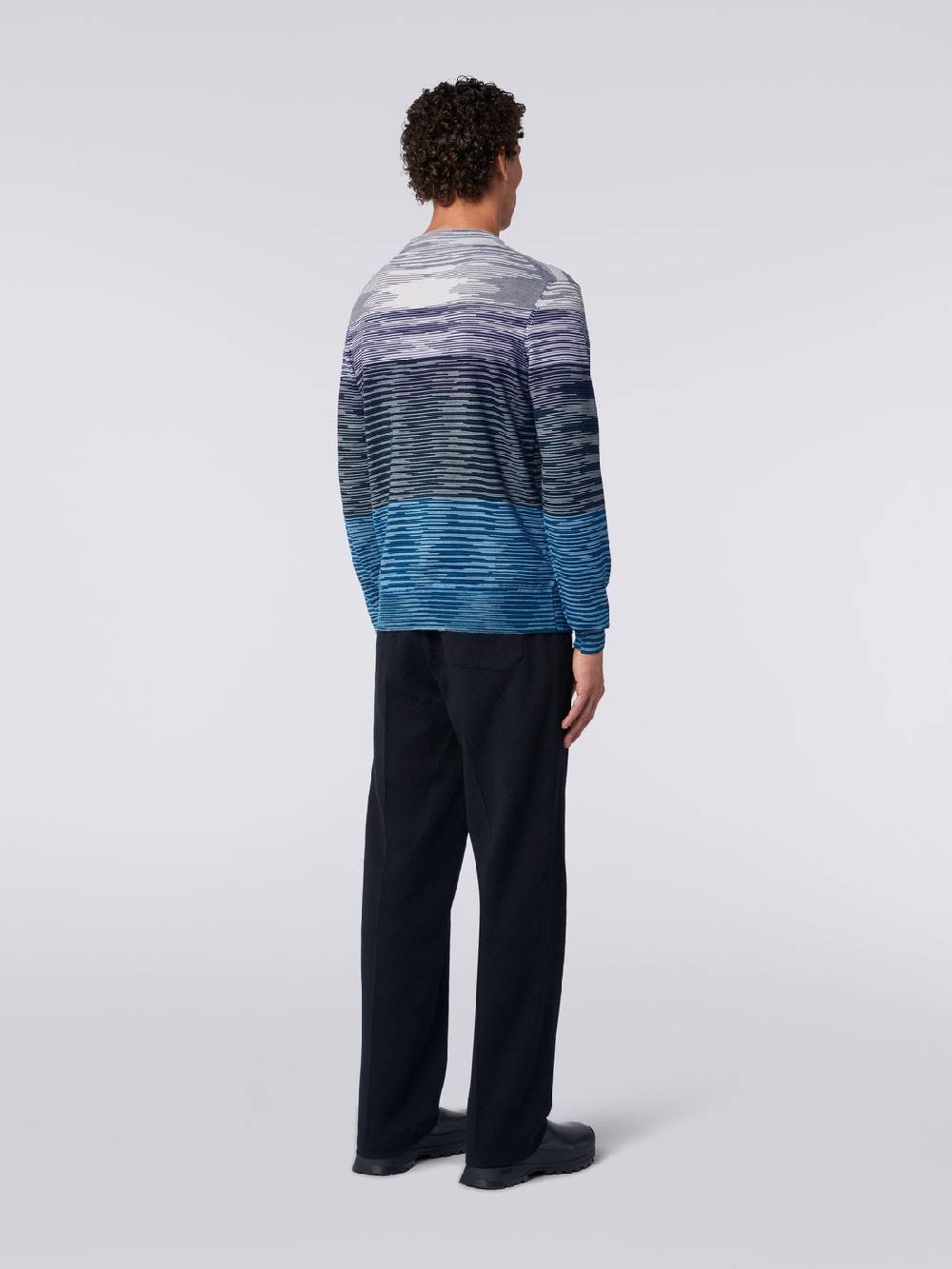 M Missoni Pullover girocollo in lana fiammata Vendita Economica