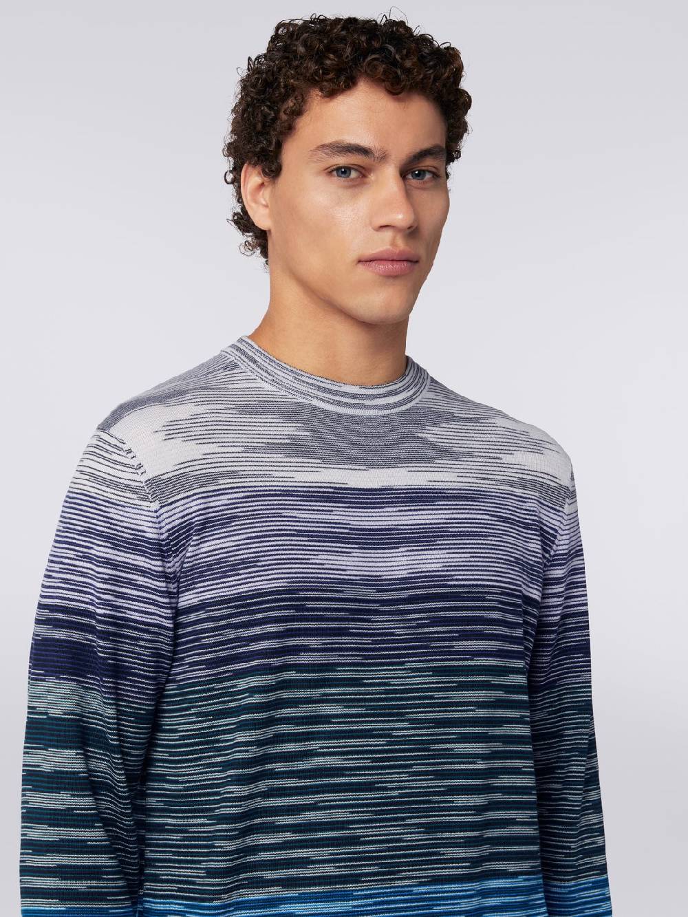 M Missoni Pullover girocollo in lana fiammata Vendita Economica