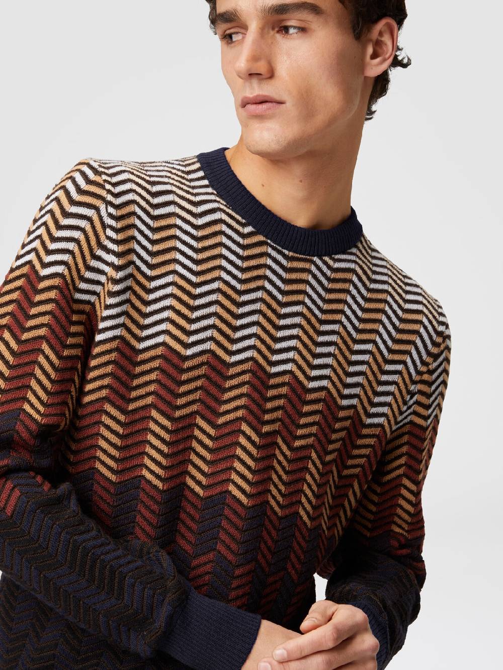 M Missoni Pullover girocollo in lana vergine zig zag I Più Venduti