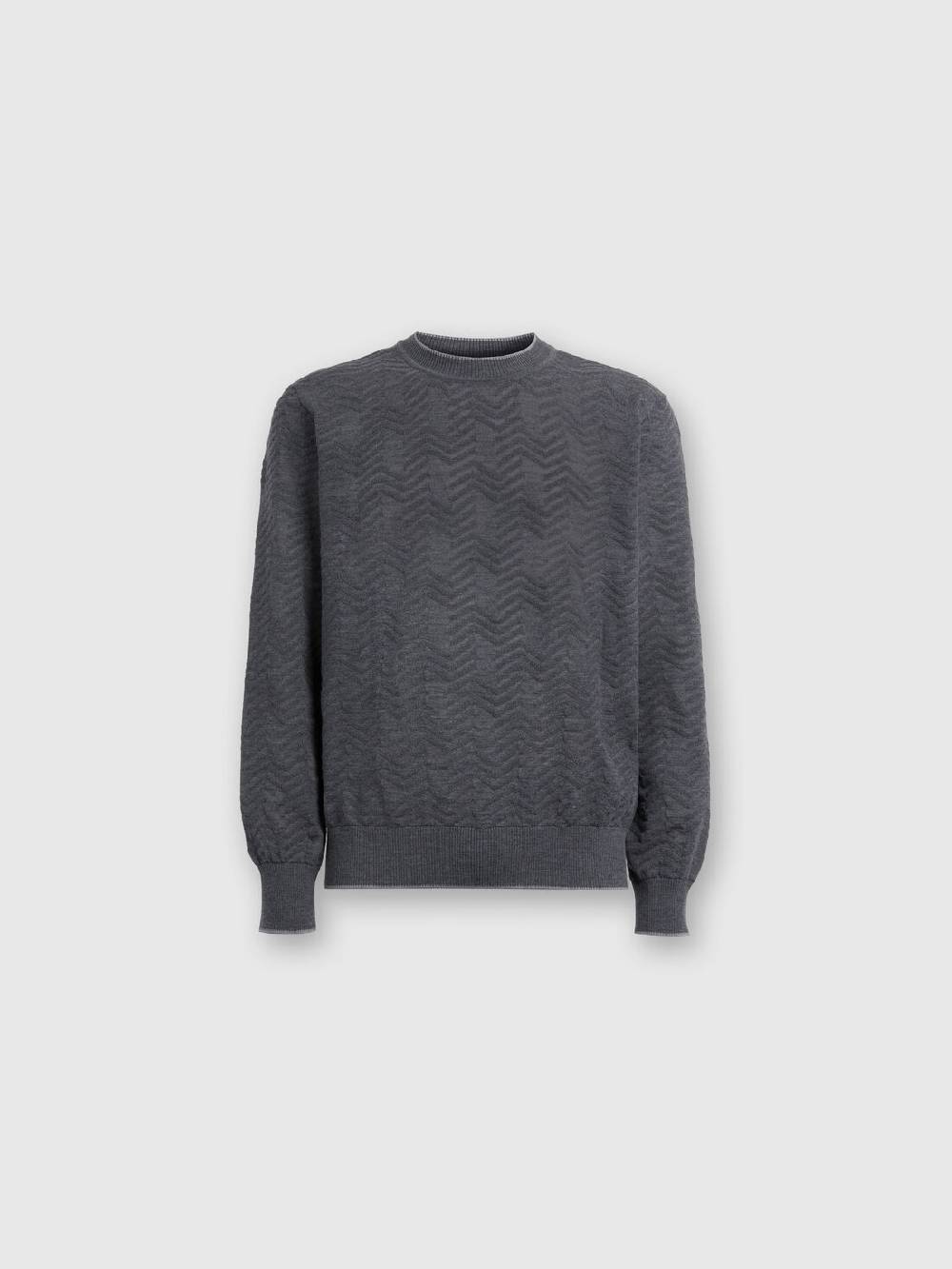 M Missoni Pullover girocollo in lana con chevron tono su tono Vendite Flash