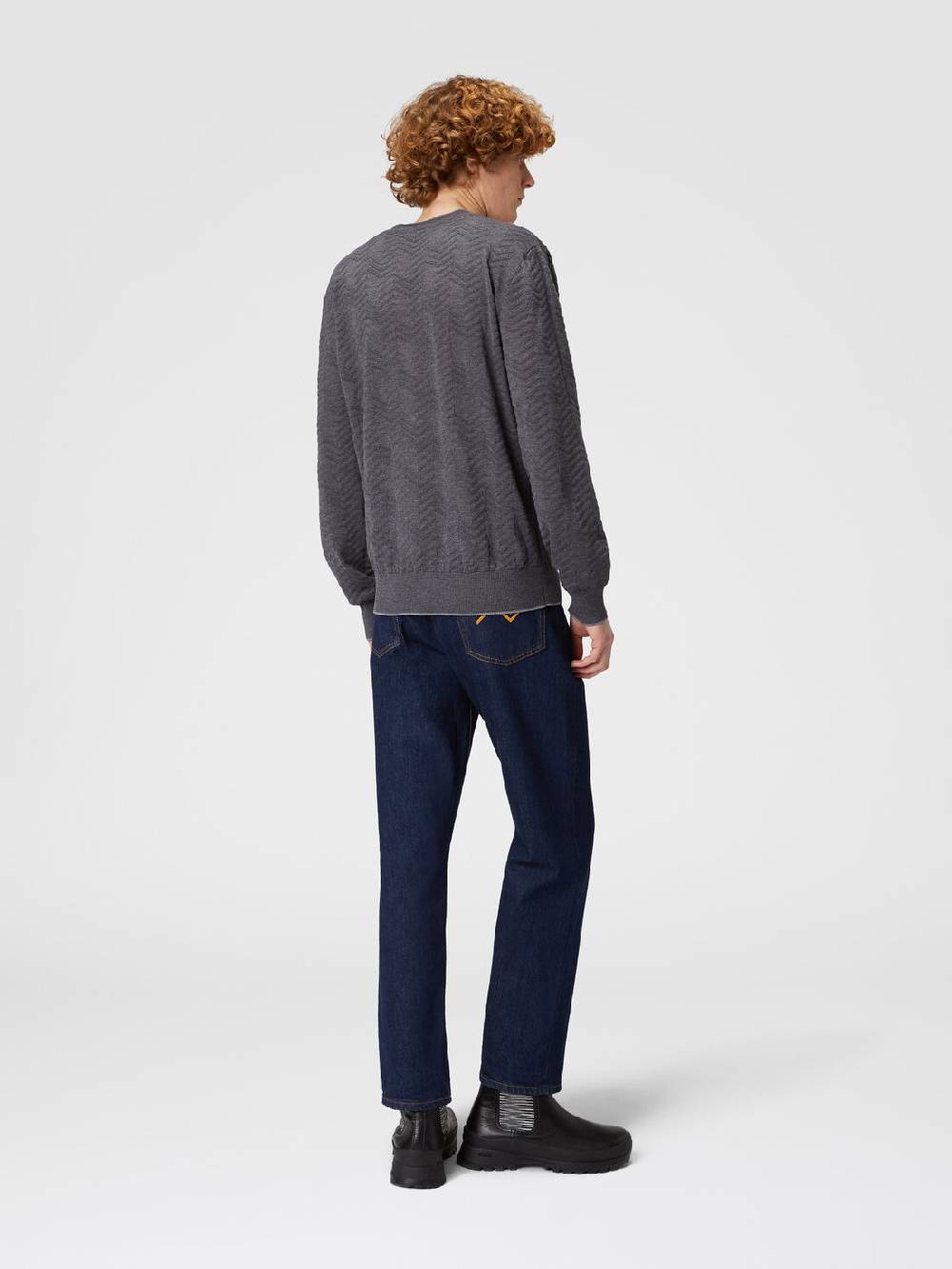 M Missoni Pullover girocollo in lana con chevron tono su tono Vendite Flash