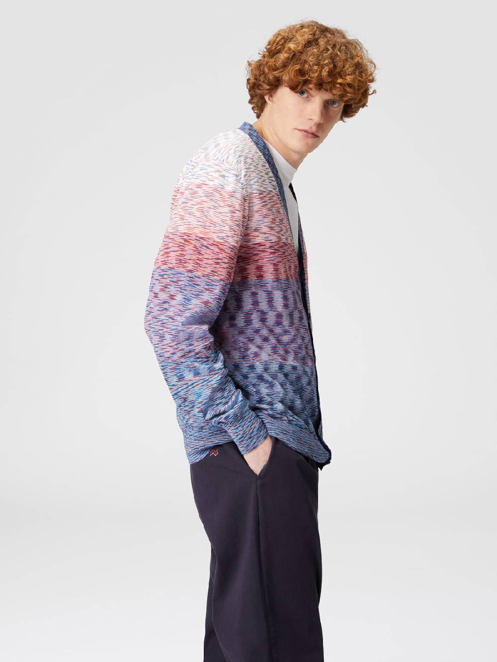 M Missoni Cardigan in maglia di cotone fiammato dégradé Negozio
