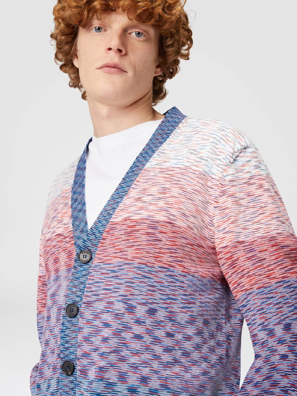 M Missoni Cardigan in maglia di cotone fiammato dégradé Negozio