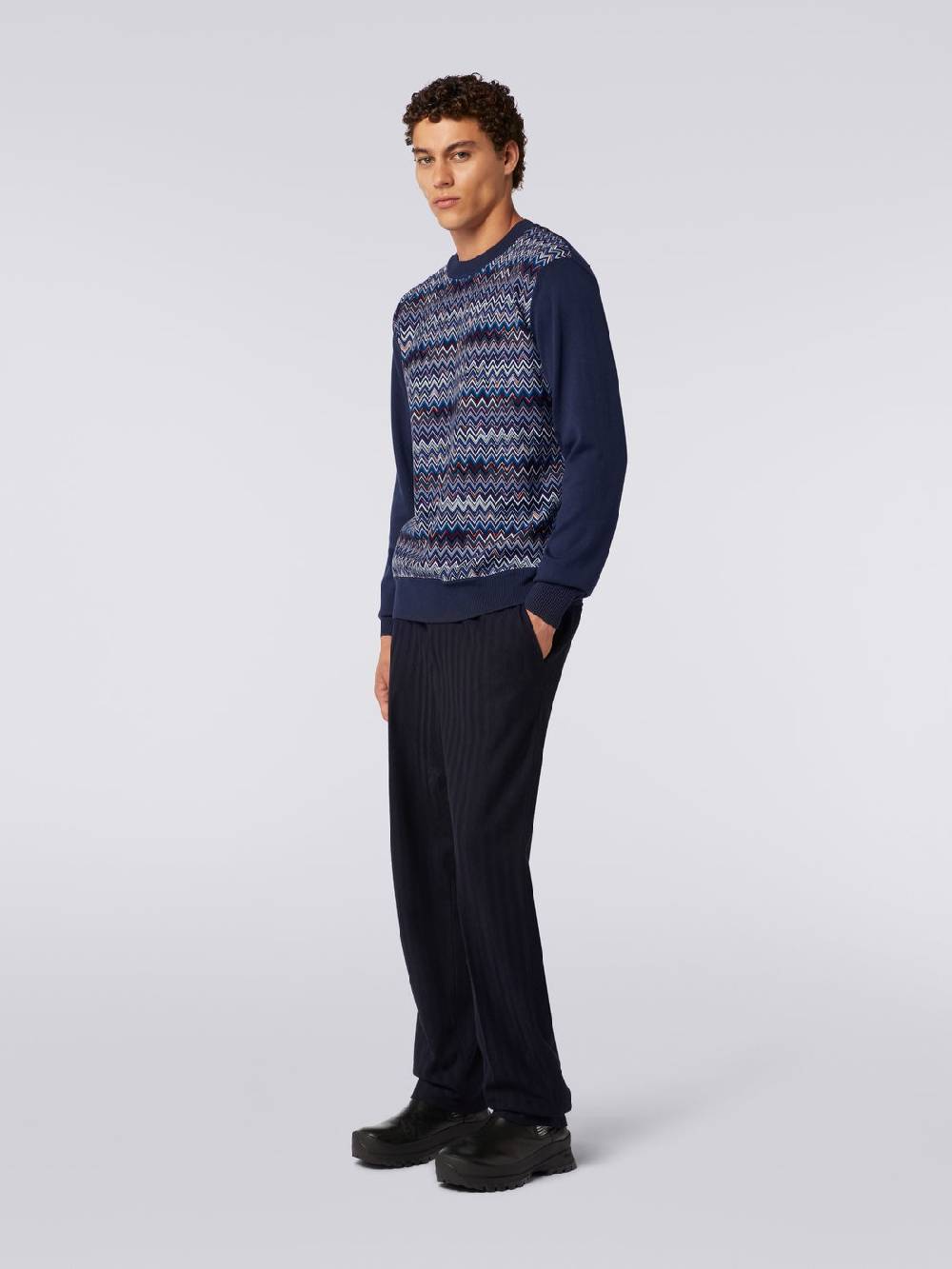 M Missoni Pullover girocollo in cotone, seta e viscosa chevron Moda