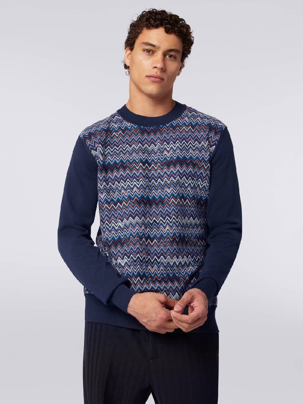 M Missoni Pullover girocollo in cotone, seta e viscosa chevron Moda