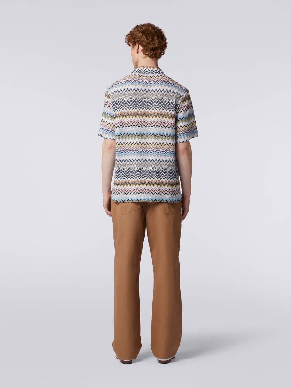 M Missoni Camicia a maniche corte modello bowling in cotone zig zag 2025