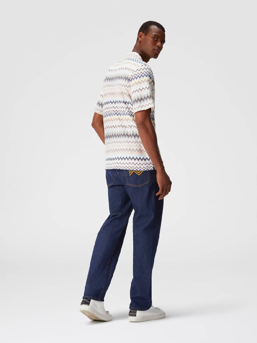 M Missoni Camicia taglio bowling in cotone zig zag Italy