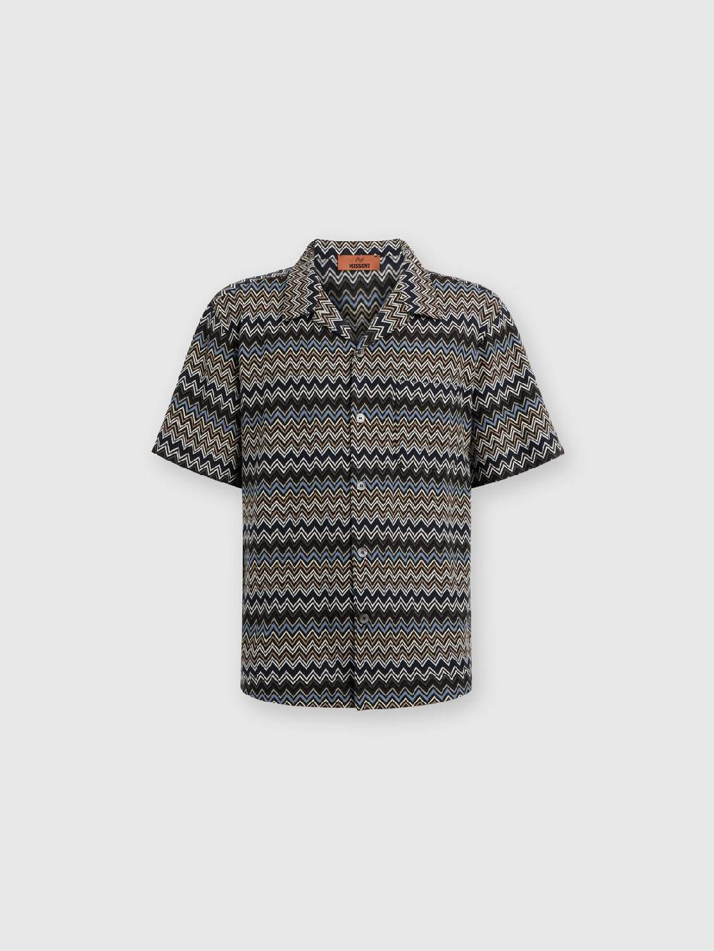 M Missoni Camicia taglio bowling in cotone zig zag Italia