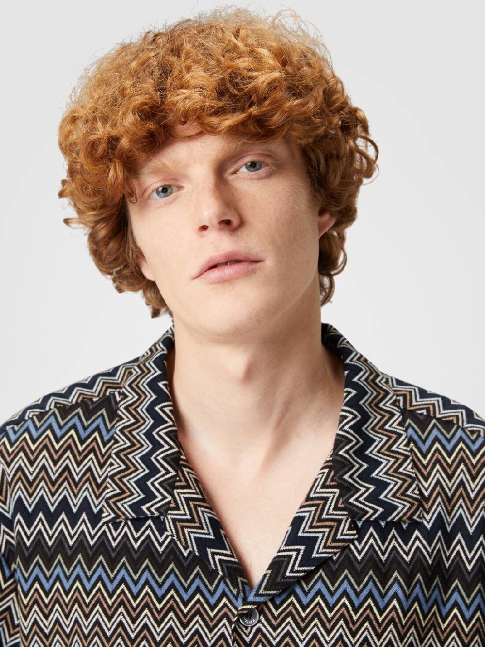 M Missoni Camicia taglio bowling in cotone zig zag Italia