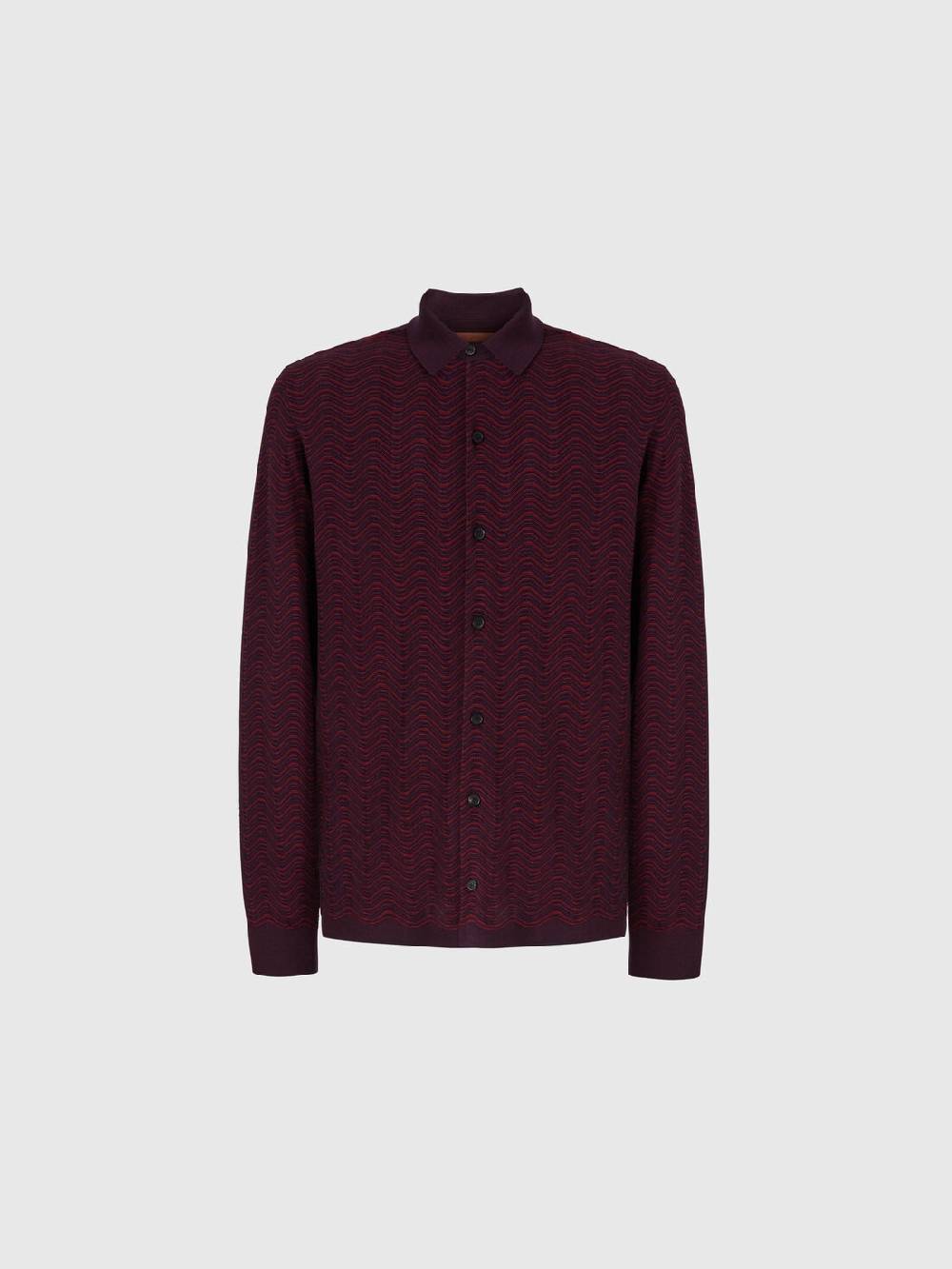 M Missoni Camicia in lana vergine e viscosa con motivo onda Qualità