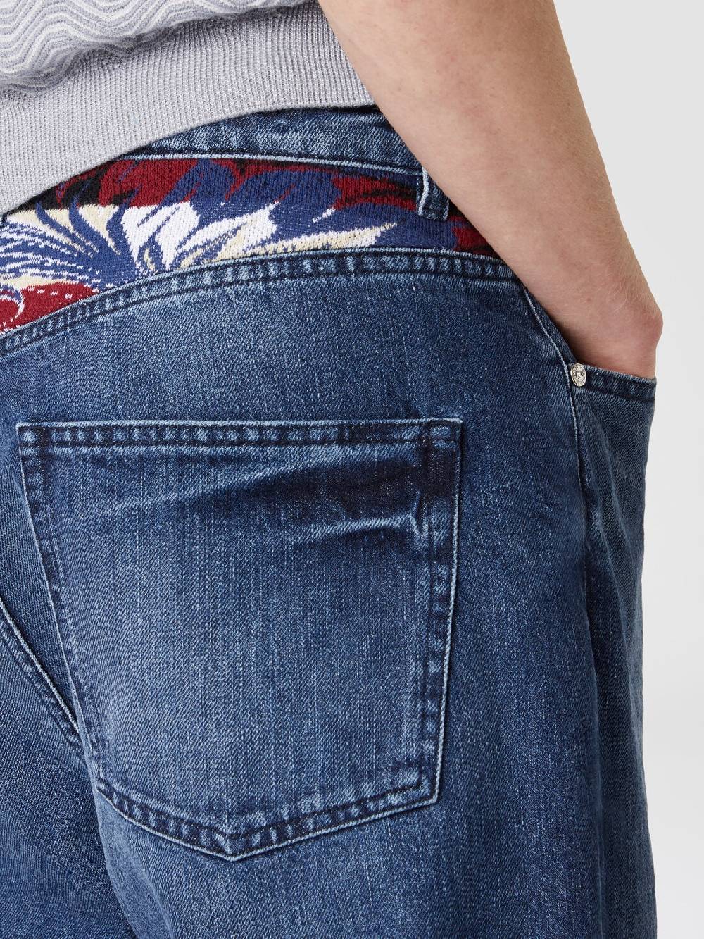 M Missoni Cinque tasche in denim con inserto in maglia motivo Venezia Qualità Garantita