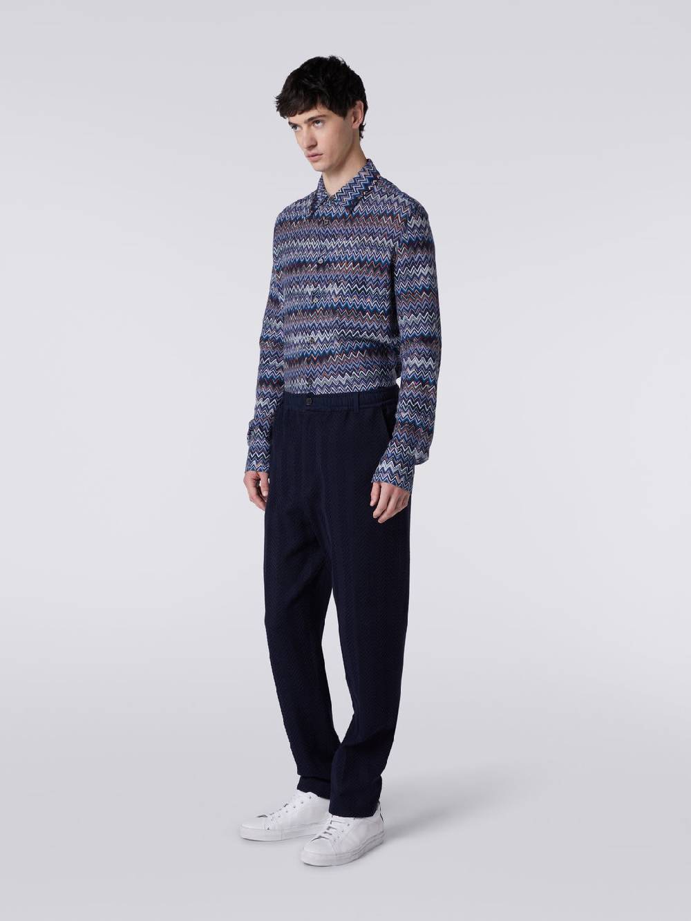 M Missoni Pantaloni classici in cotone e viscosa zig zag Acquista Ora