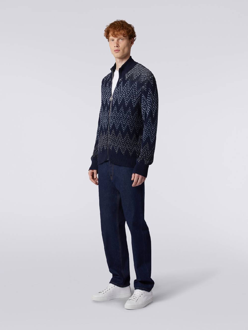 M Missoni Giacca in cotone chevron con zip Promozione Limitata