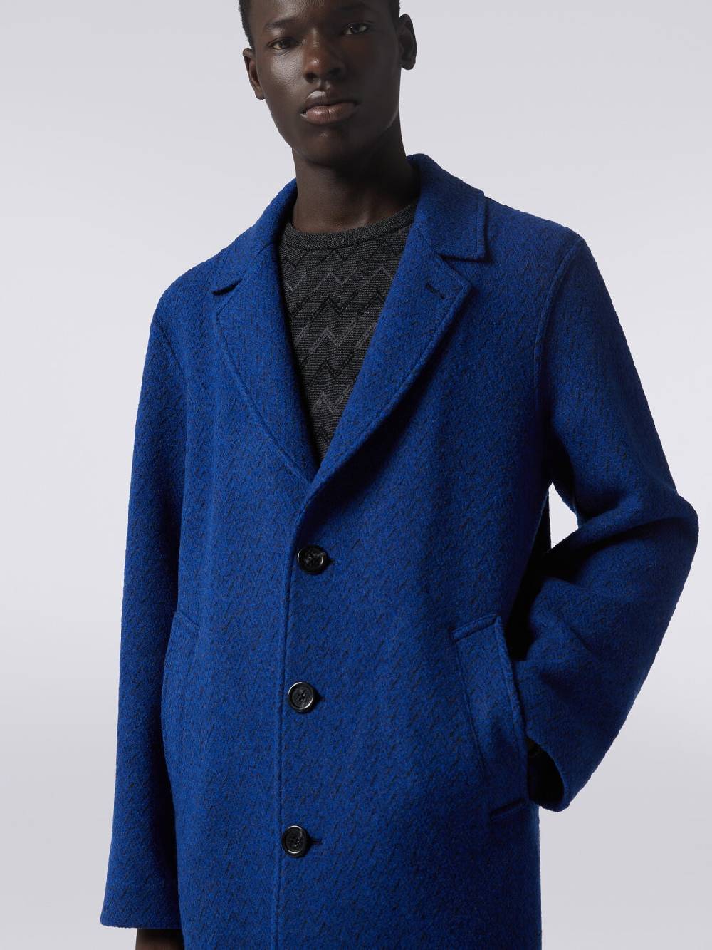M Missoni Cappotto spigato in lana cotta Prezzo Ridotto
