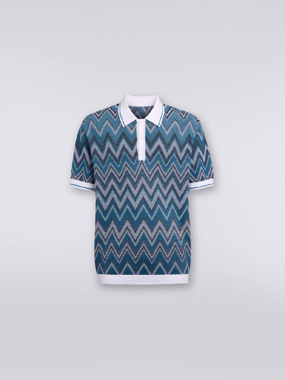 M Missoni Polo in maglia zig zag con dettagli tinta unita Novità