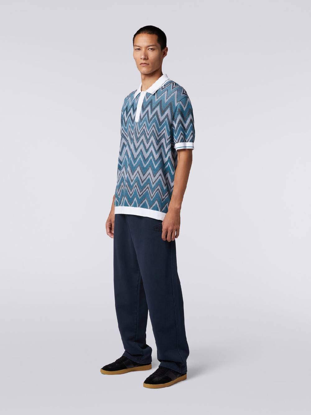 M Missoni Polo in maglia zig zag con dettagli tinta unita Novità