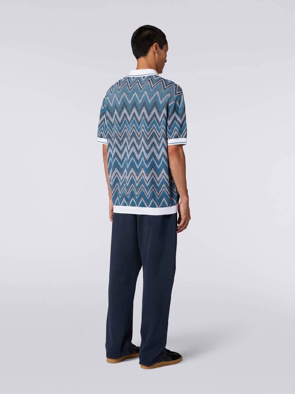 M Missoni Polo in maglia zig zag con dettagli tinta unita Novità