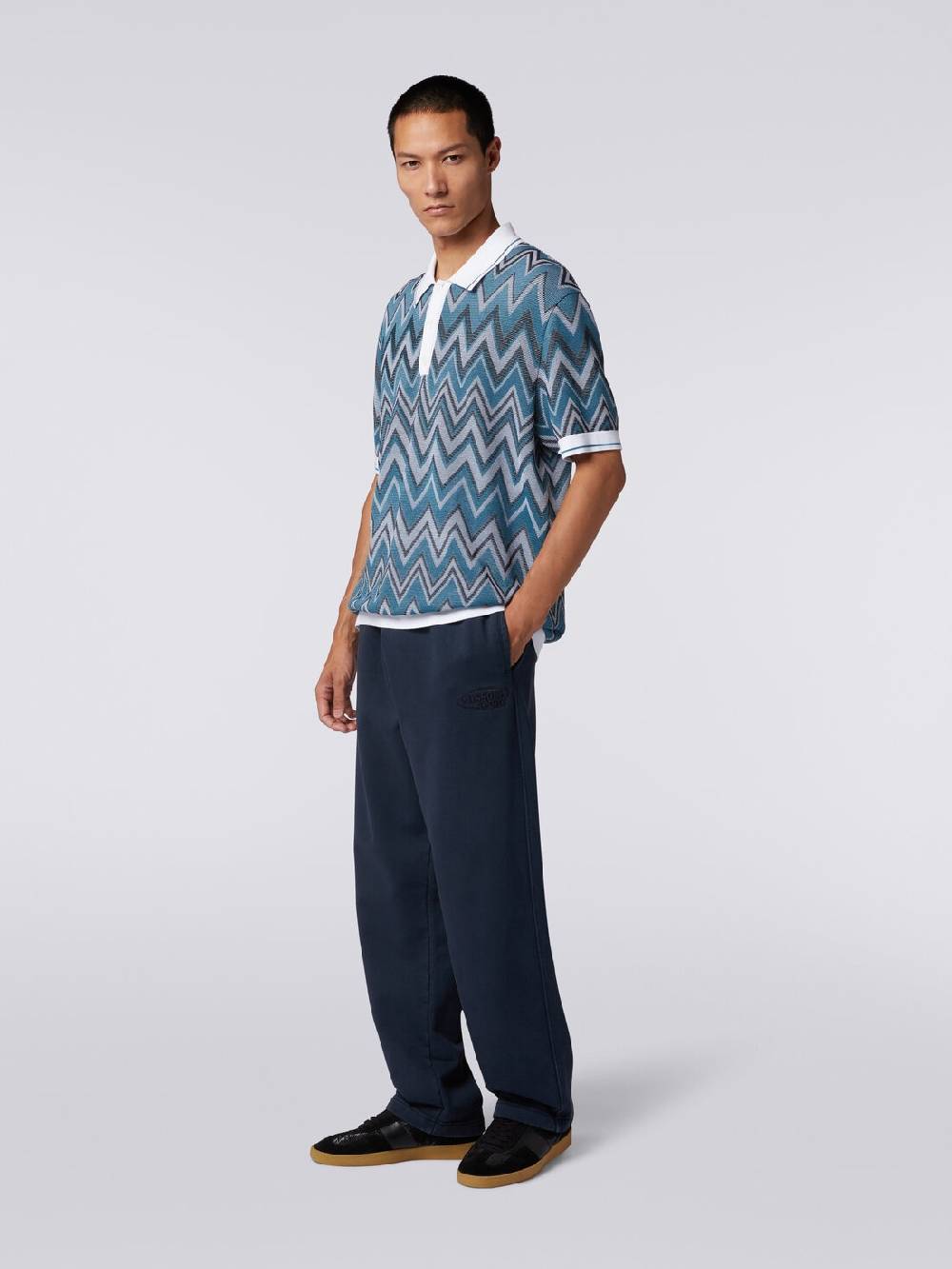 M Missoni Pantaloni in felpa di cotone con logo Presa