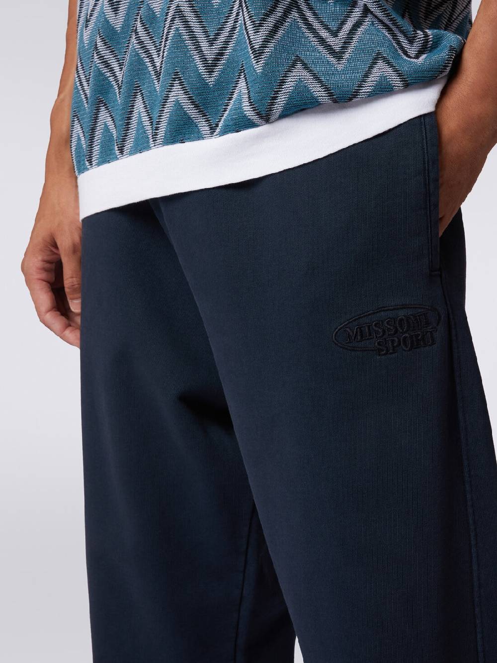 M Missoni Pantaloni in felpa di cotone con logo Presa