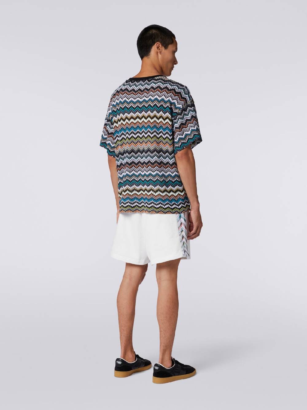 M Missoni T-shirt girocollo in maglia di cotone zig zag Offerta migliore