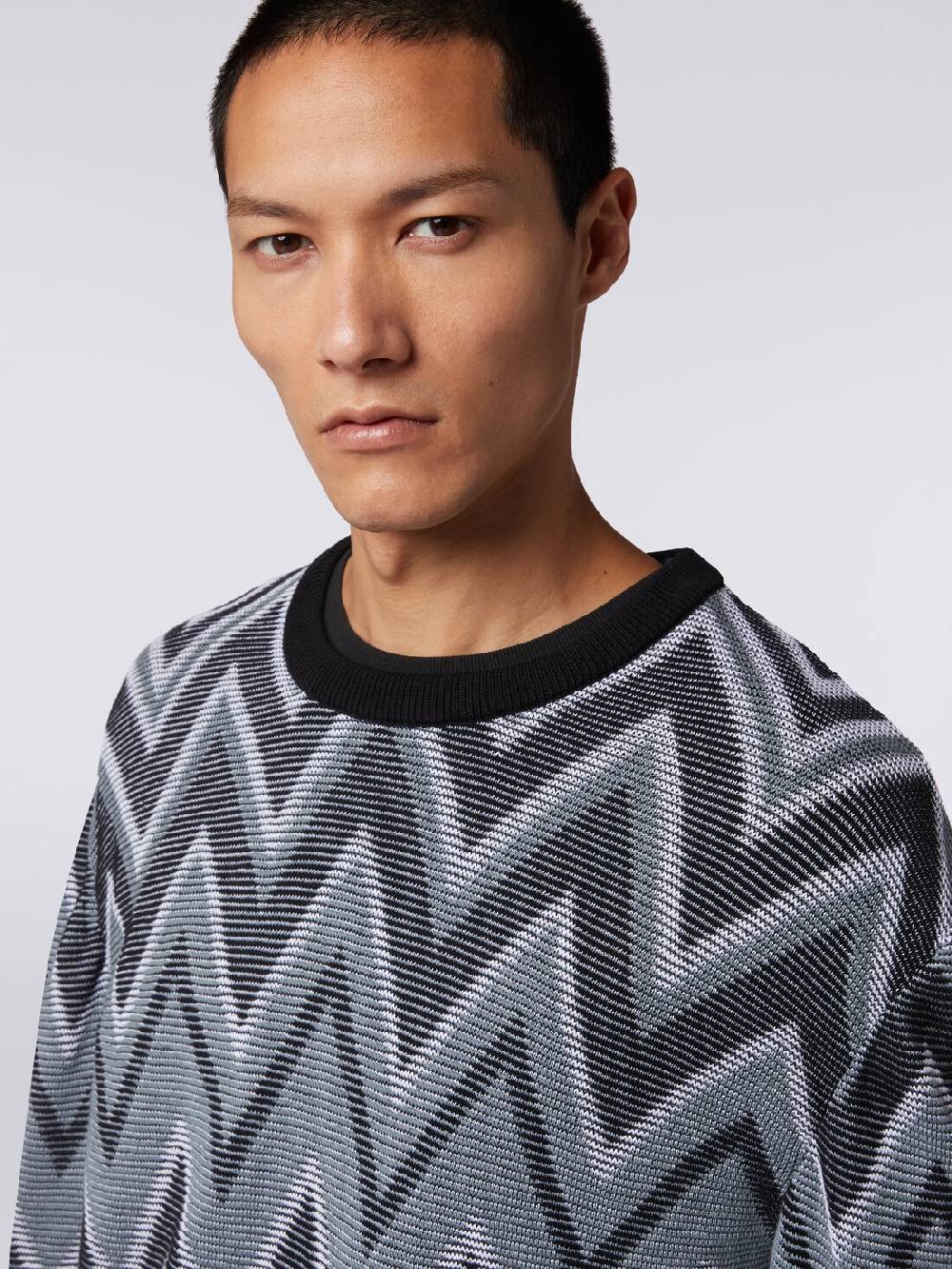 M Missoni Pullover girocollo in cotone zig zag Economico