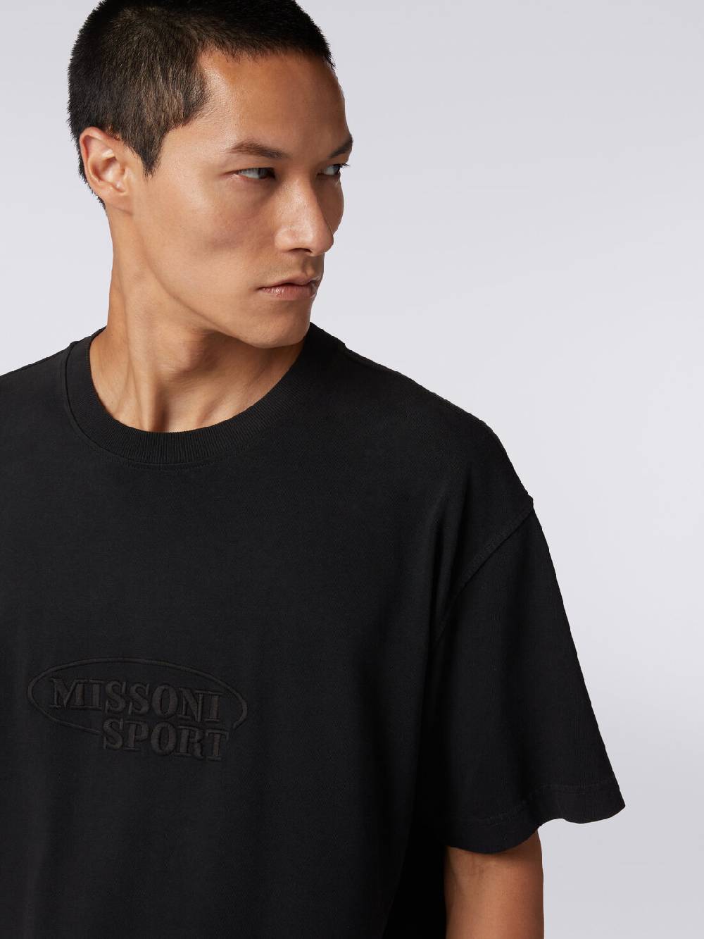 M Missoni T-shirt girocollo in cotone con logo Hotsell
