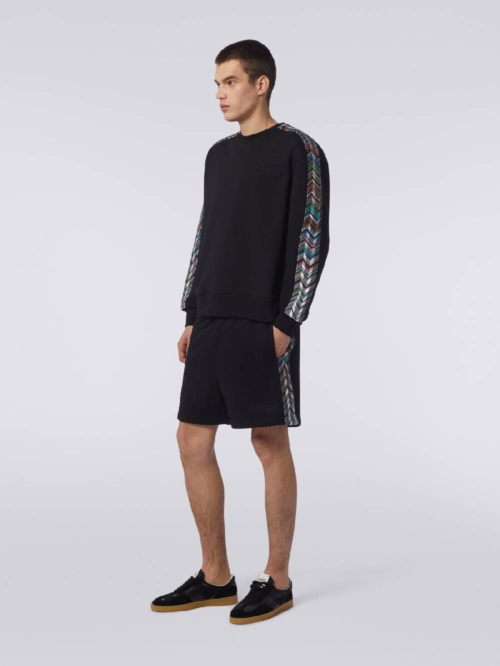 M Missoni Shorts in felpa con logo e bande laterali in maglia Vendita Calda