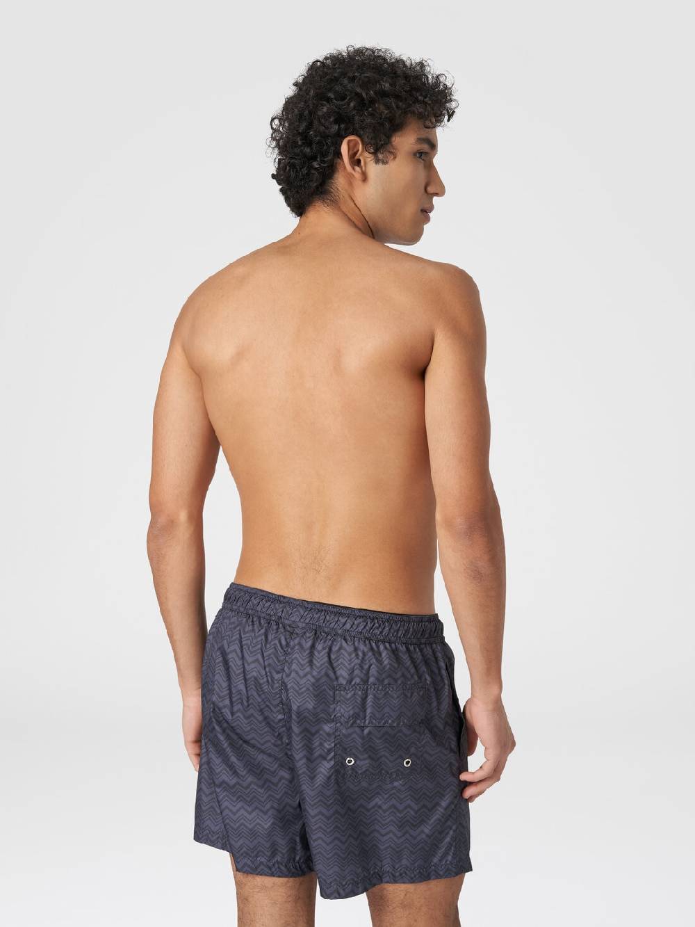 M Missoni Boxer mare con stampa zig zag tonale Saldi Di Fabbrica