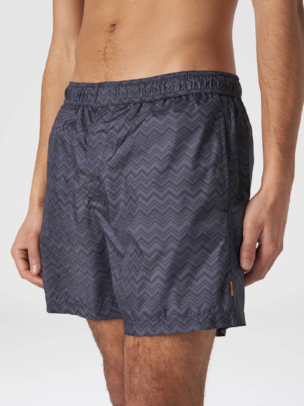 M Missoni Boxer mare con stampa zig zag tonale Saldi Di Fabbrica