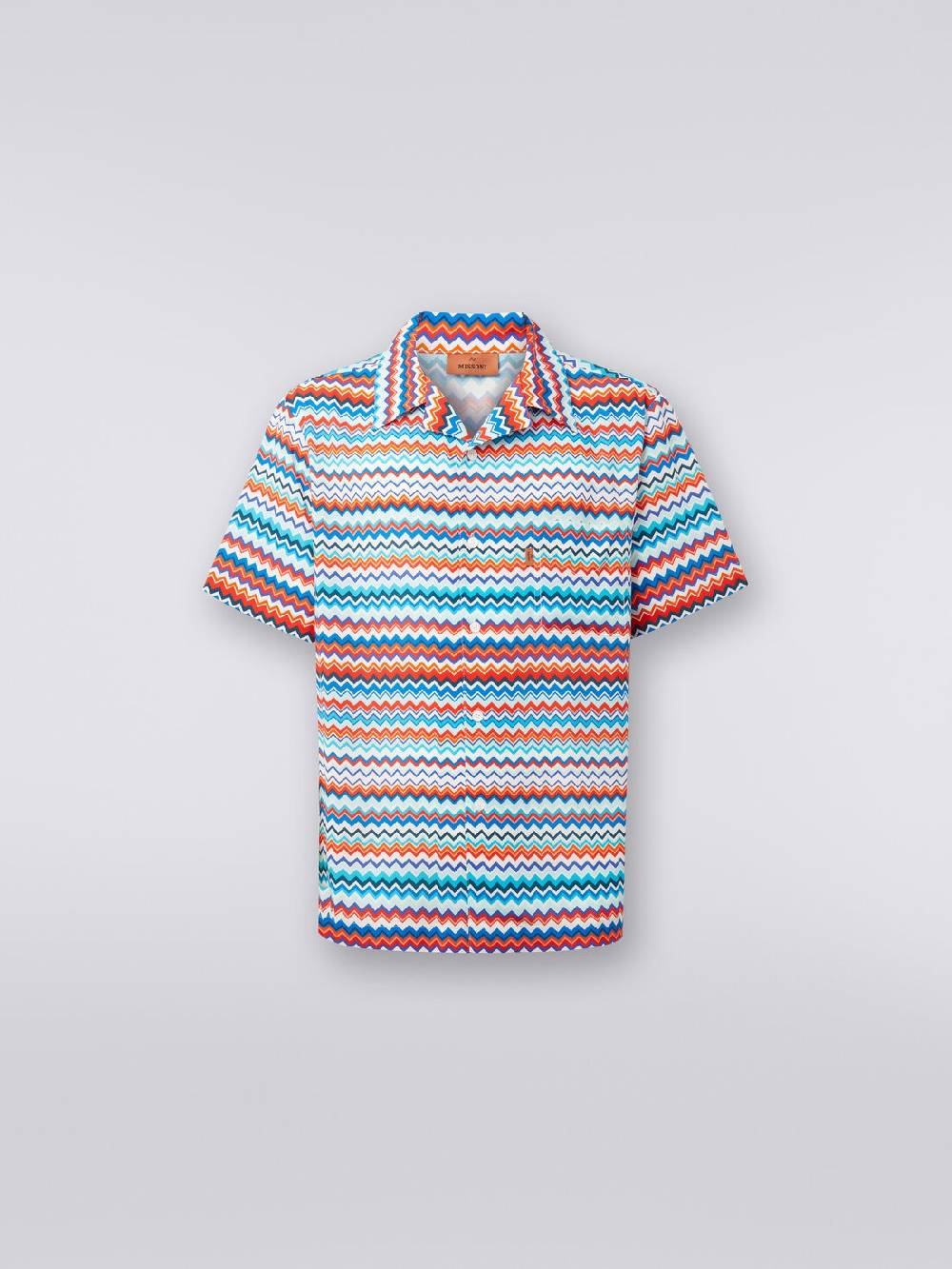 M Missoni Camicia a maniche corte modello bowling in viscosa zig zag I Più Venduti