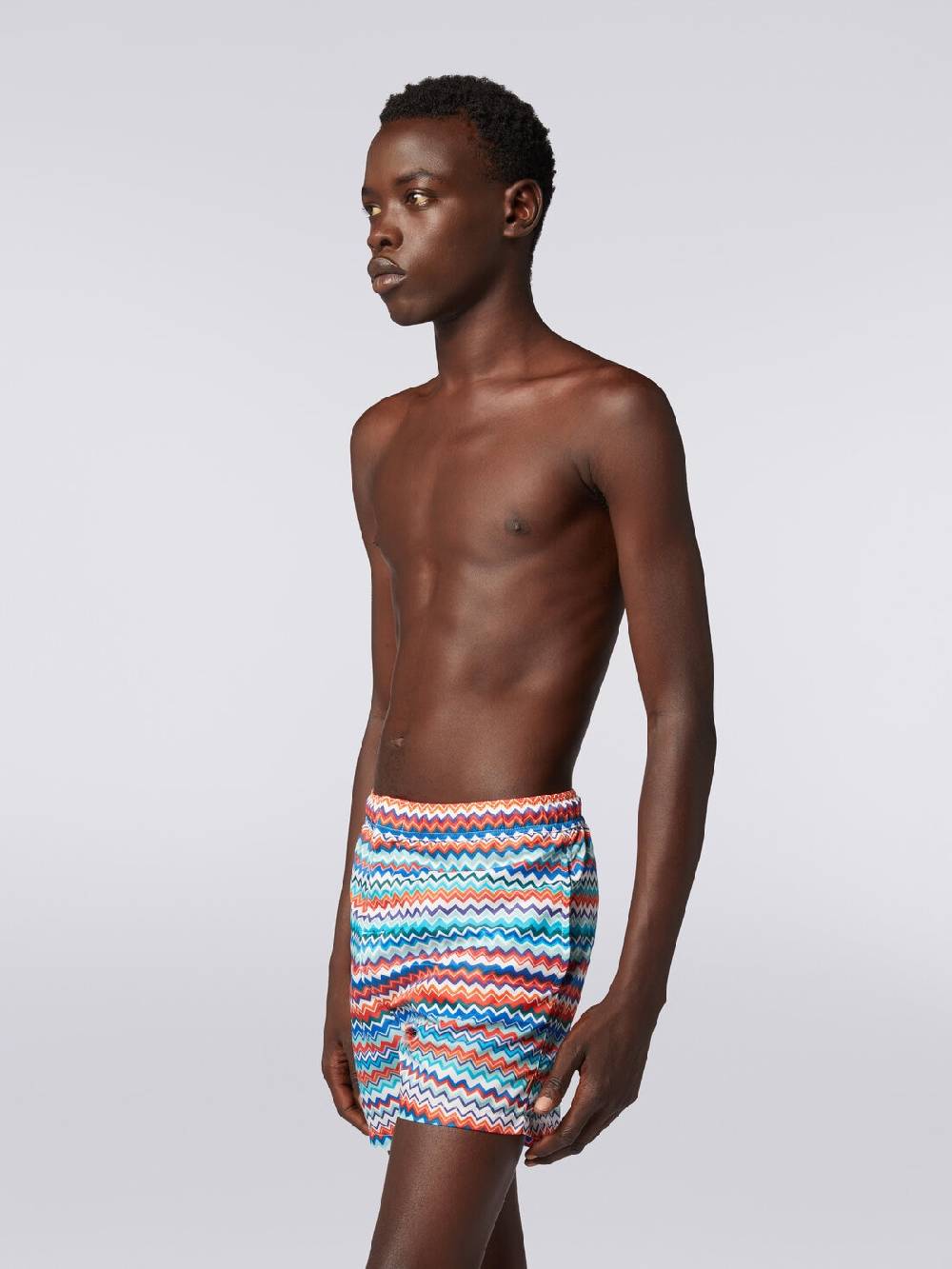 M Missoni Boxer mare in nylon stampa zig zag Vendite Flash