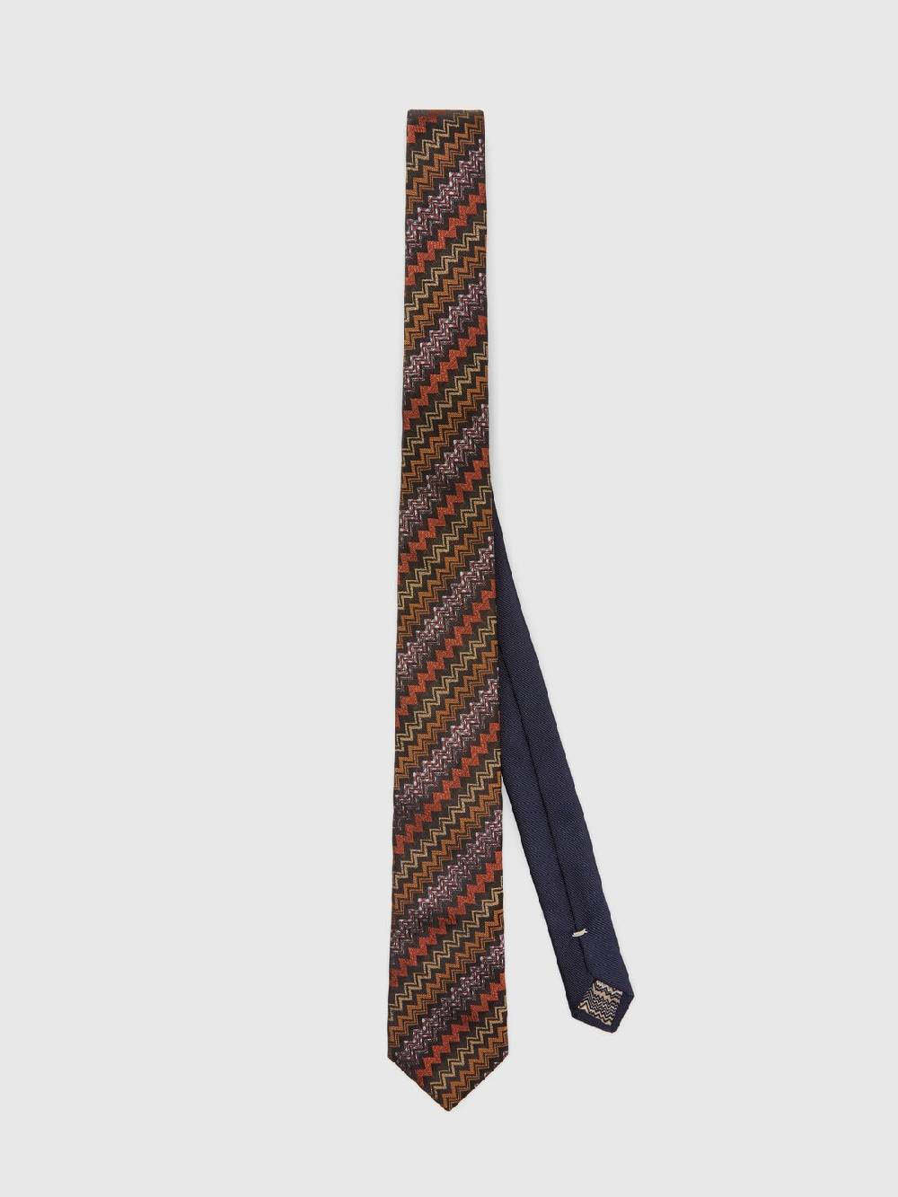 M Missoni Cravatta in seta con motivo zig zag In Saldo