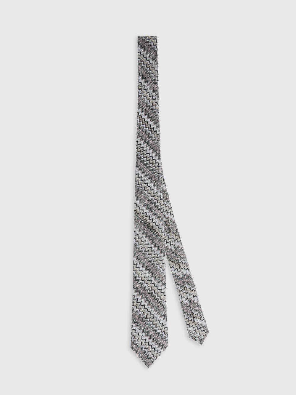 M Missoni Cravatta in viscosa e cotone zig zag Nuova