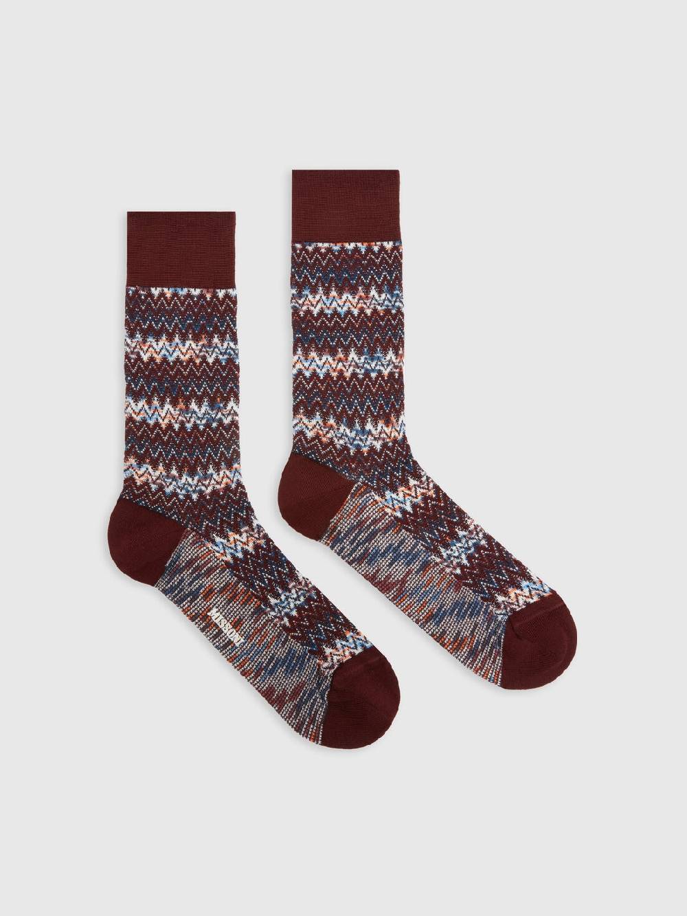 M Missoni Calzini corti in misto cotone chevron Vendita