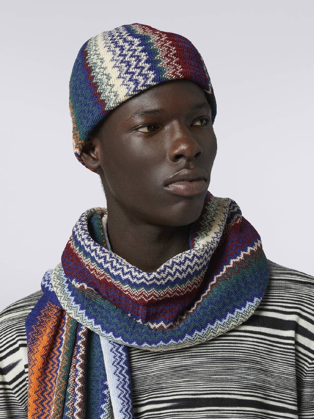 M Missoni Beanie in misto lana zig zag Consegna Veloce