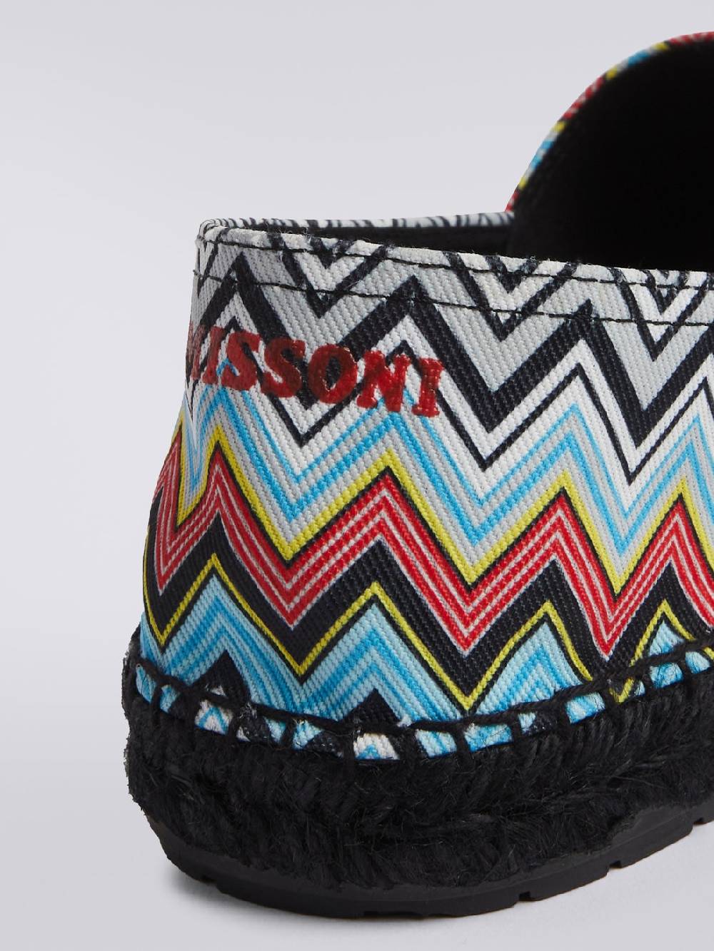 M Missoni Espadrilles flat in canvas stampato con scritta logo Convenienza