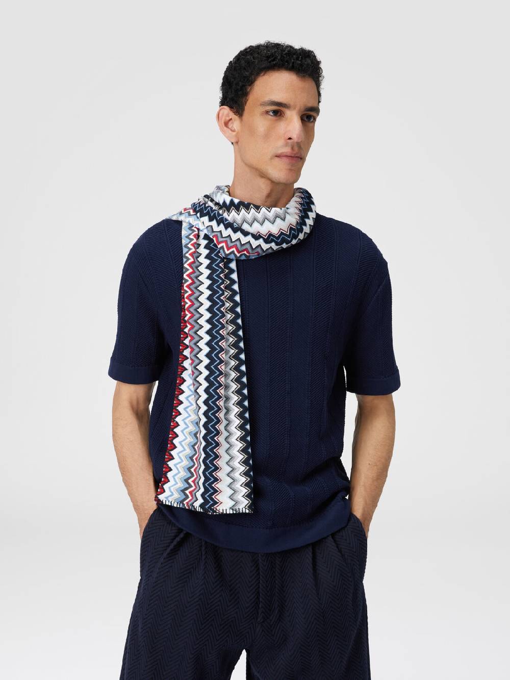 M Missoni Sciarpa in maglia di cotone chevron Outlet