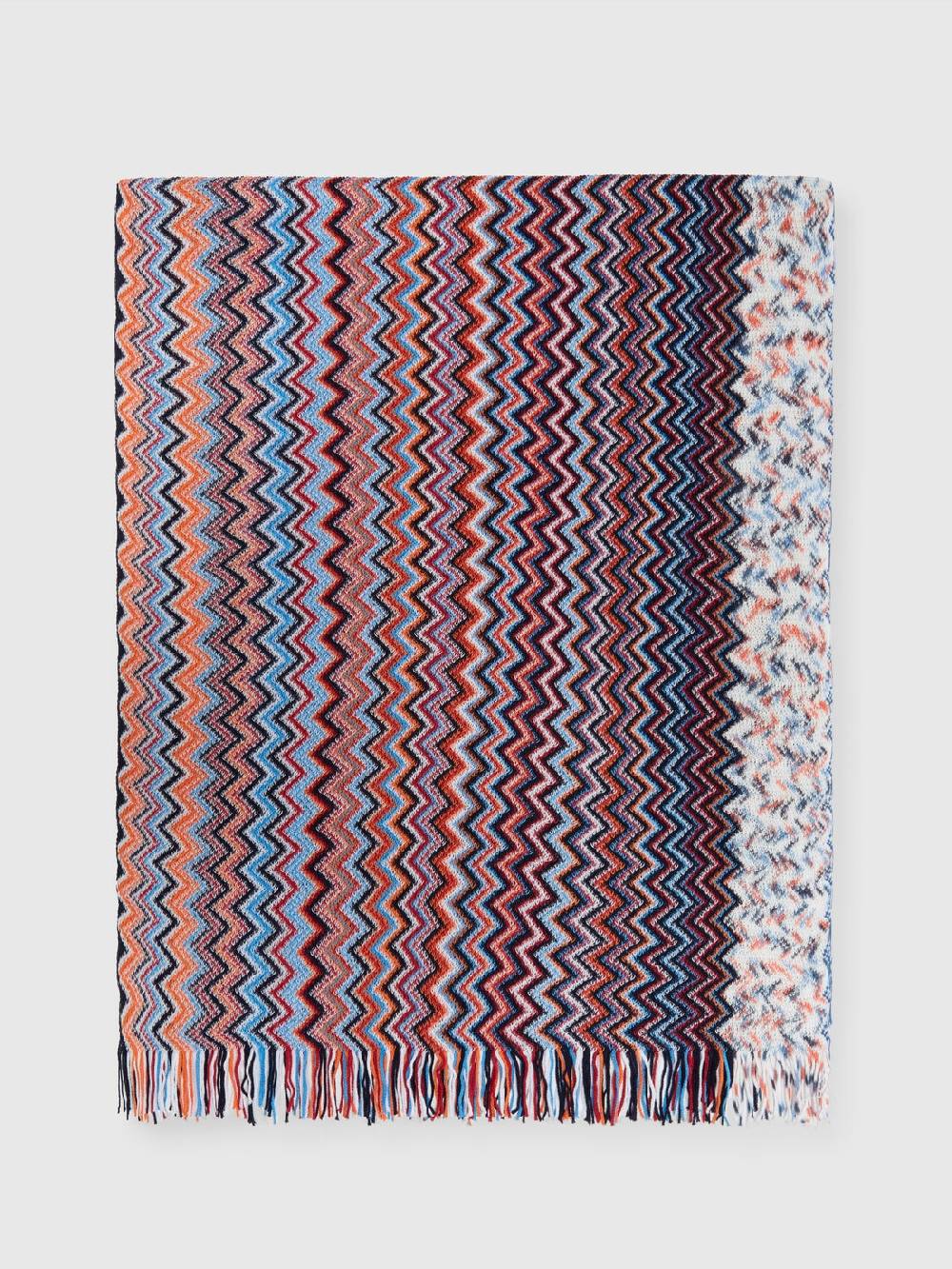 M Missoni Sciarpa in cotone chevron con frange Saldi