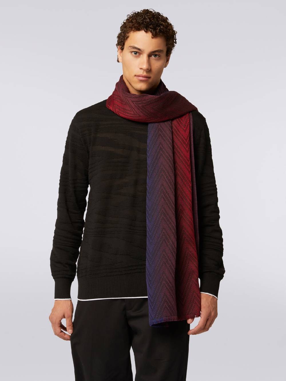 M Missoni Stola in maglia di viscosa e lana chevron con bordi sfrangiati Hotsell
