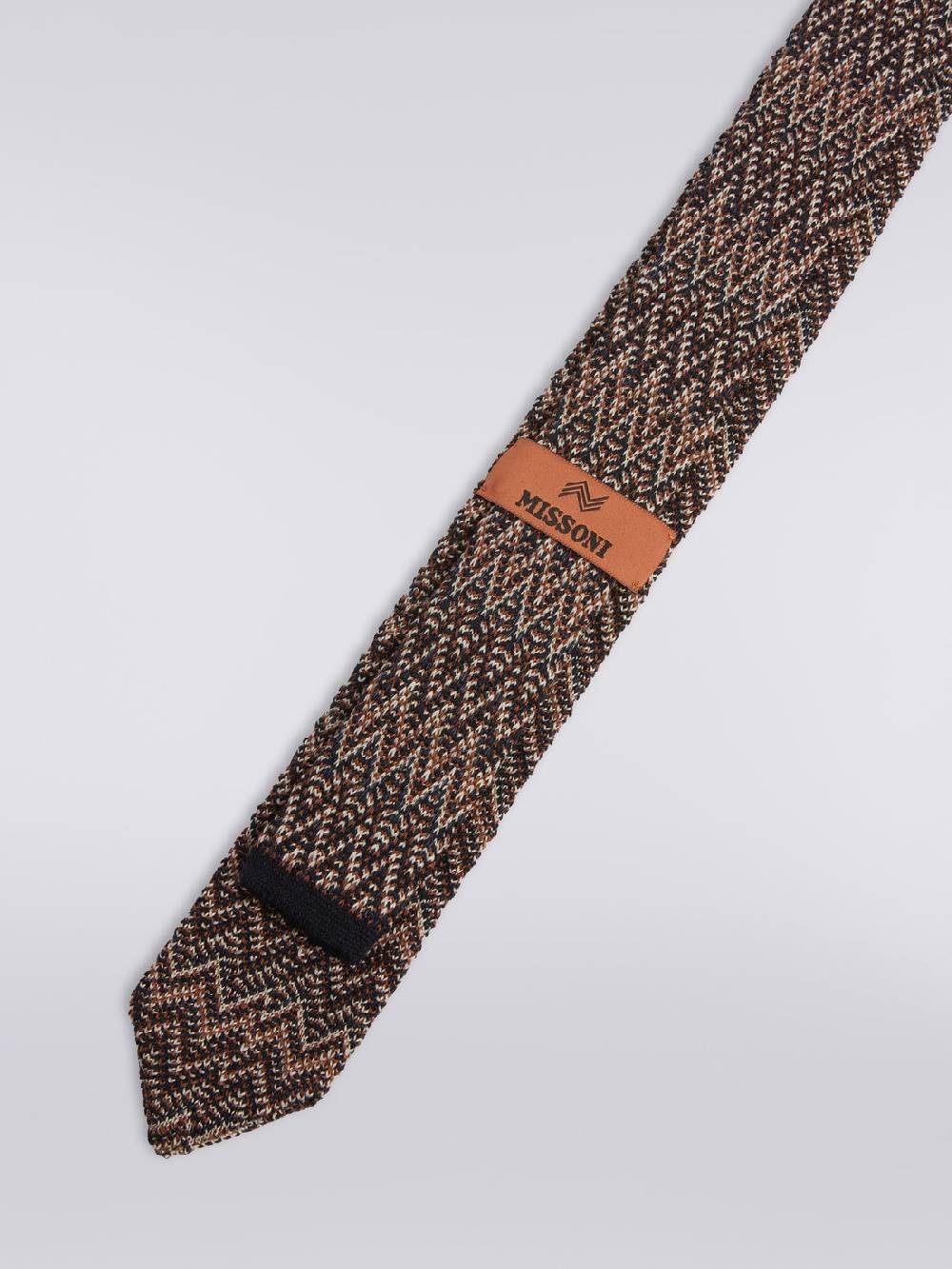 M Missoni Cravatta in lana e seta chevron Vendita Calda