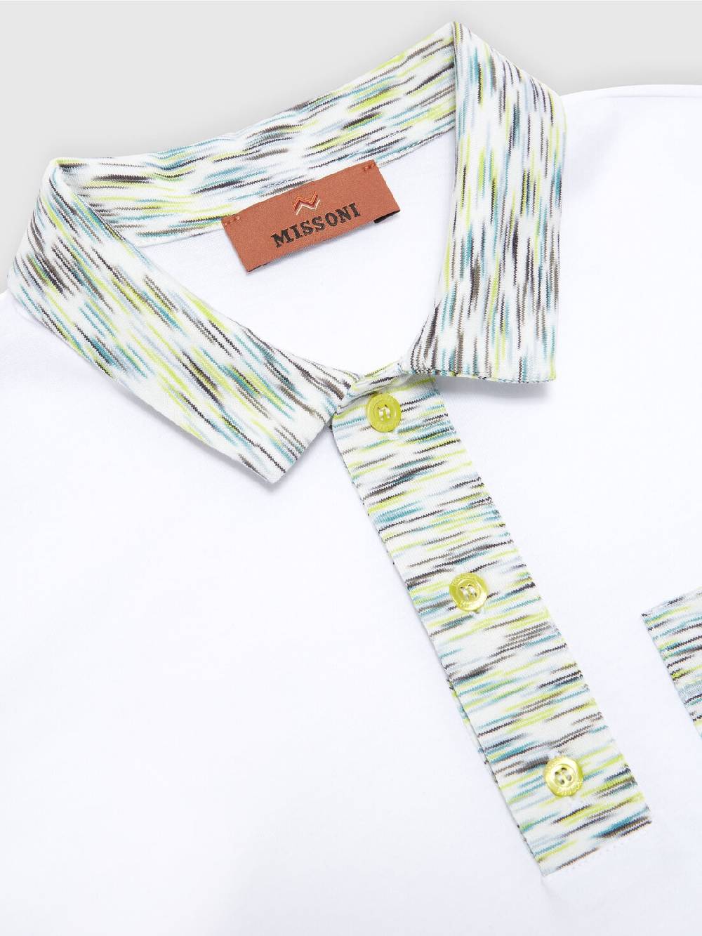 M Missoni Polo a maniche corte in cotone con inserti fiammati Moda