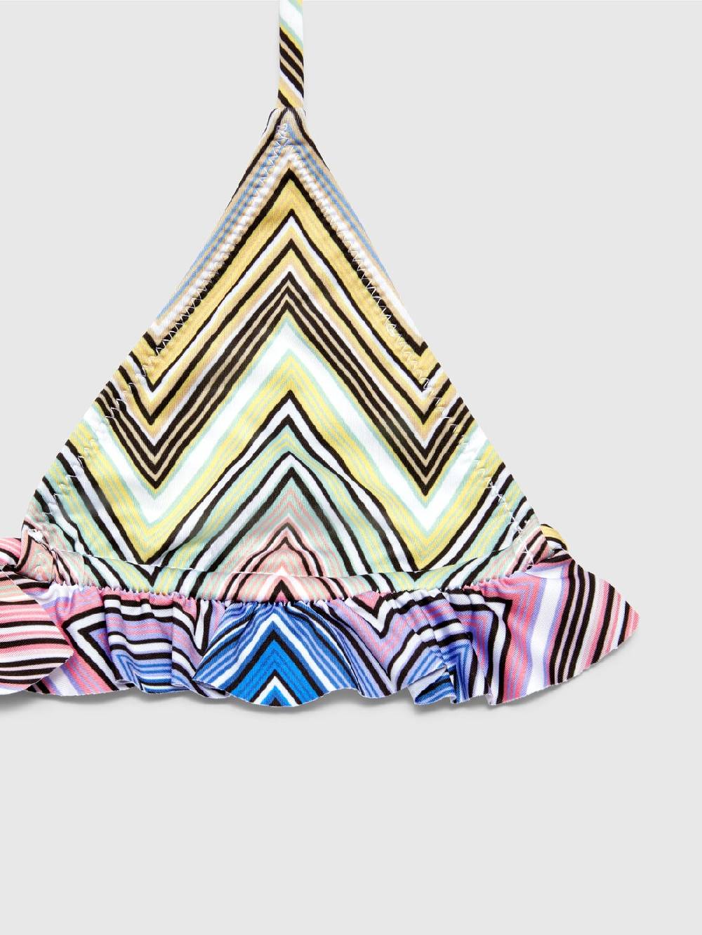 M Missoni Bikini chevron con volant e scritta logo 2025