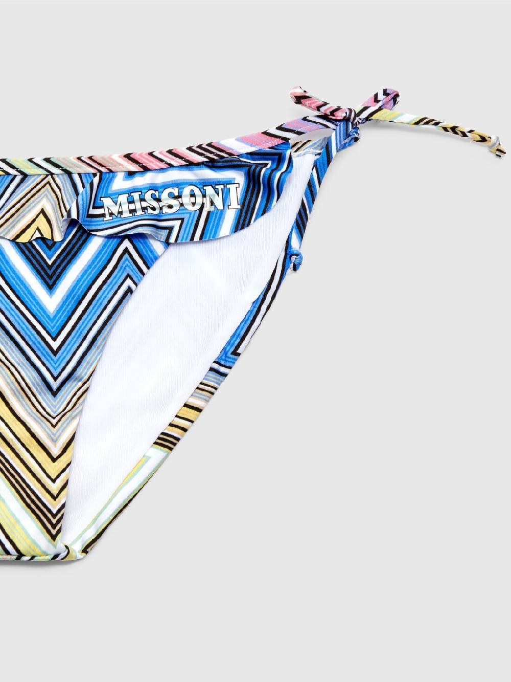 M Missoni Bikini chevron con volant e scritta logo 2025