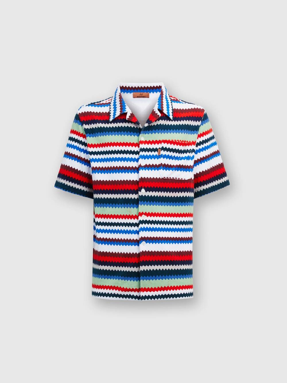 M Missoni Camicia a maniche corte modello bowling in spugna zig zag Promozione