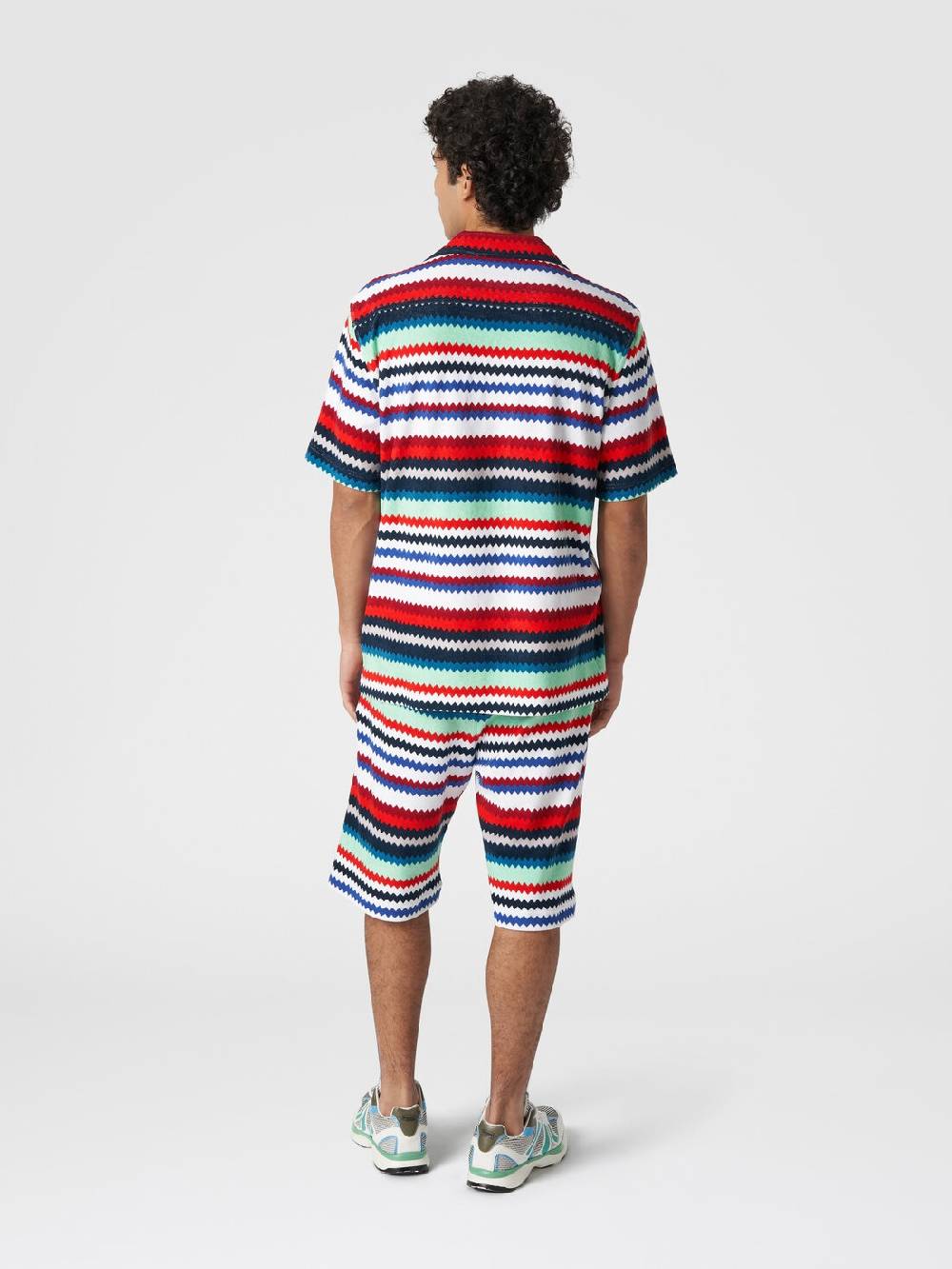 M Missoni Camicia a maniche corte modello bowling in spugna zig zag Promozione