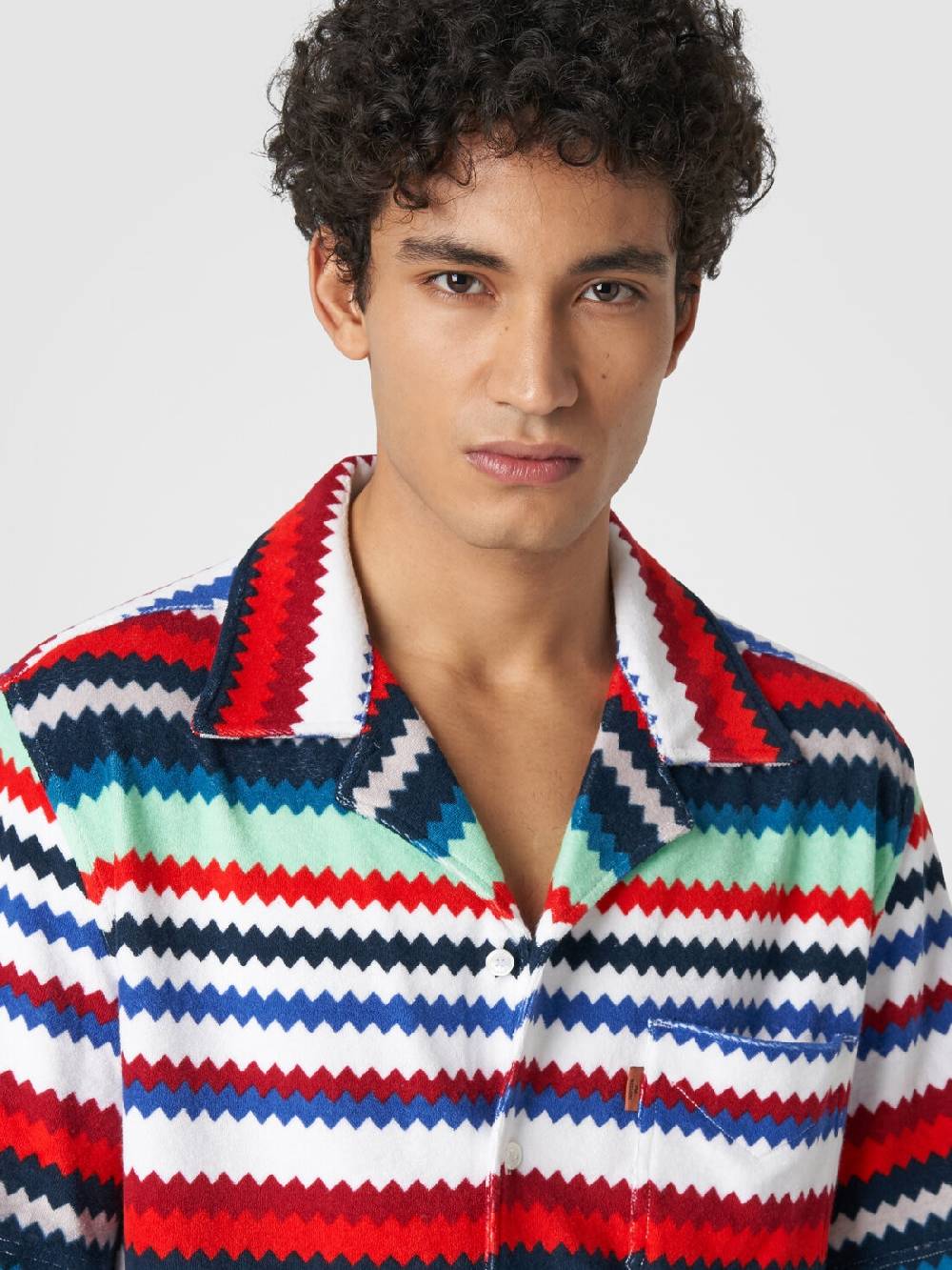 M Missoni Camicia a maniche corte modello bowling in spugna zig zag Promozione