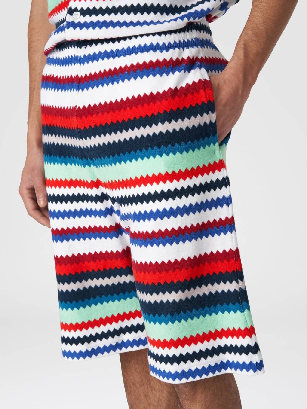 M Missoni Shorts in spugna stampa zig zag Spedizione Gratuita